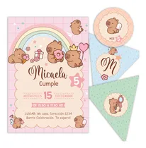 Comprar Kit Imprimible Capibara Personalizable Digital Cumpleaños