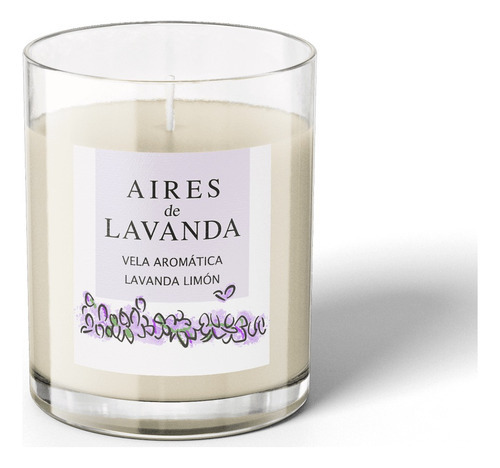 Vela Artesanal Aromática Aires De Lavanda 8 cm