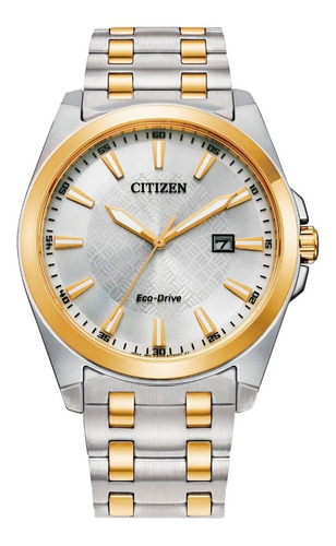 Reloj Citizen Corso Original Bm7534-59a Hombre Color de la correa Plateado Color del bisel Dorado Color del fondo Plata