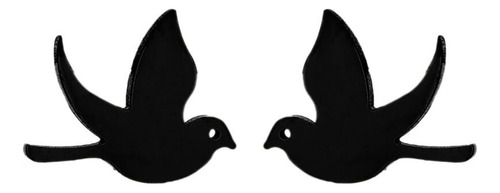 Aretes Acero Inoxidable Negro Dije Pareja Amor Novia Amiga Paloma Paz