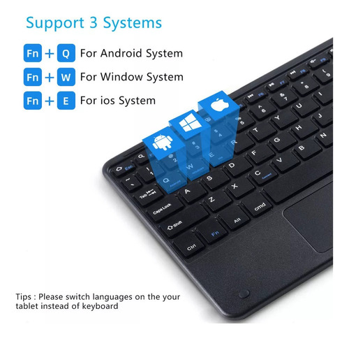 B Funda+teclado Sensible Al Tacto For Galaxy Tab S9 Fe 10.9