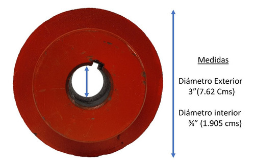 Imagen 5 de 6 de Polea Para Motor De Revolvedora De Concreto 3 Pulgadas 3/4
