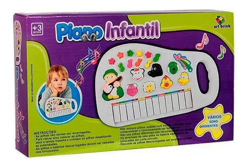 Piano Infantil Teclado Musical Com Sons De Bichinhos Bichos