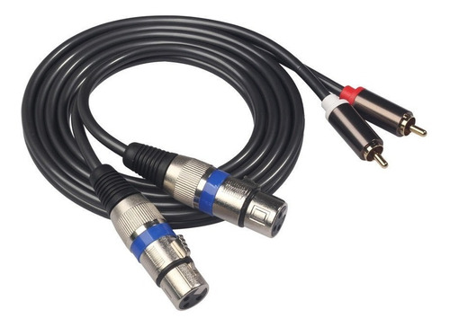 Cable De Audio Dual Xlr Hembra A Rca Macho 1.5 Metros Dual