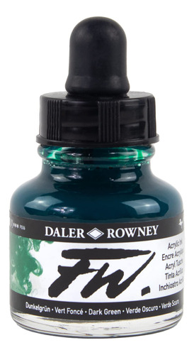 Daler-rowney Fw - Botella De Tinta Acrilica Verde Oscuro, Ti