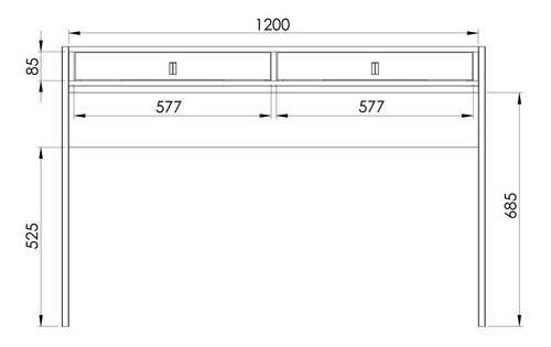 Imagen 4 de 6 de Escritorio Organizador Con 2 Cajones- 124 X 82 X 60- Eci 120