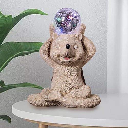 Estatua De Animales De Resina, Luz Solar De Jardín De Erizo