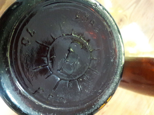 Botella Antigua Grabada Fcc .rara