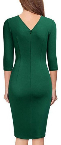 A Vestido Informal Ajustado Formal Con Cuello En V Y Manga