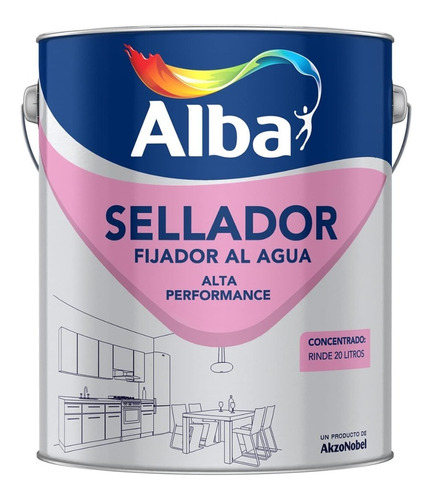 Sellador Fijador Para Paredes Al Agua Alba 1 Litro