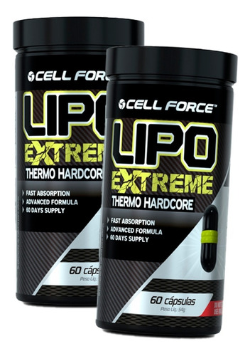 2 X Lipo Extreme Original Diminue O Apetite - Cellforce 60cp