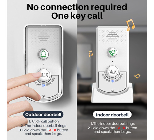 H8 1v2 Timbre De Intercomunicación De Voz Inalámbrica