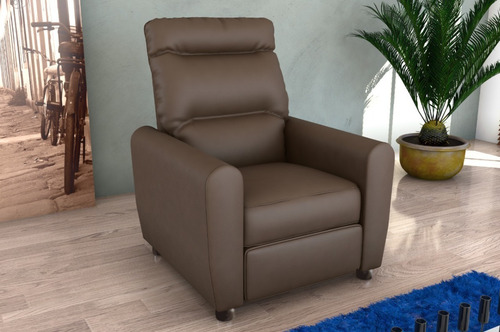 Imagen 3 de 6 de Sofá - Sillón - Recliner - Living - Marrón 1 Cuerpo Pu Polo