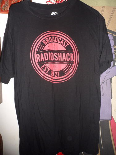 Playera Radioshack Broadcast Black Negra Fashion T Shirt