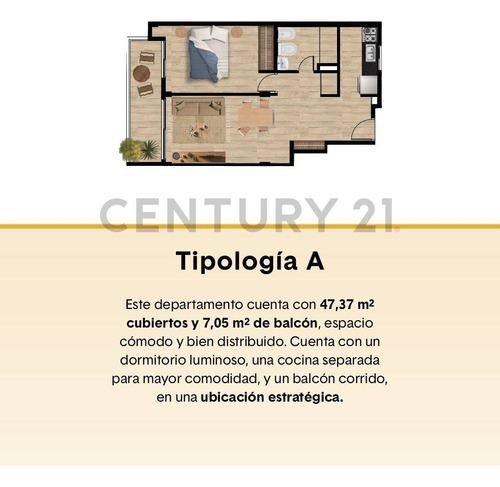 Departamento De 1 Dormitorio En Construcción Con Balcón Corrido 2º Piso Al Frente, La Plata