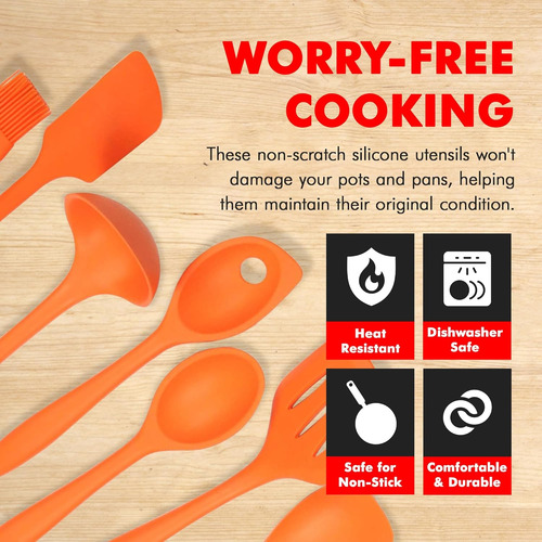 Juego De Utensilios De Silicona Para Cocina De 7 Piezas