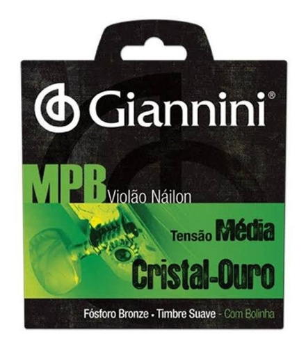 Encordoamento Corda Nylon Violão Giannini Mpb Cristal Ouro