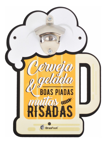 Abridor Quadro Caneca De Cerveja Gelada Brasfoot