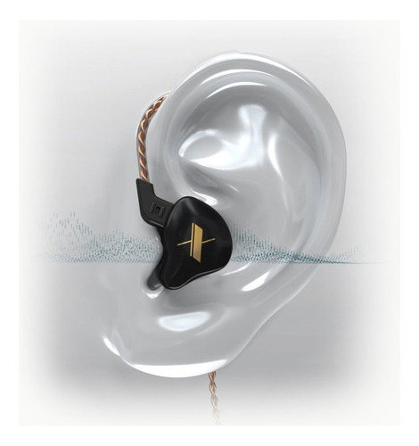 Auricular Intraural Kz Edx In Ear Monitoreo Negro