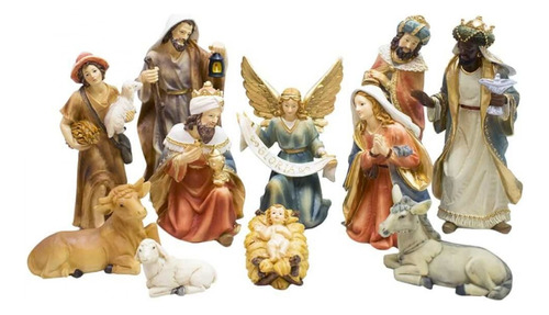 Presépio De Natal Católico De Resina 11 Peças 31 Cm