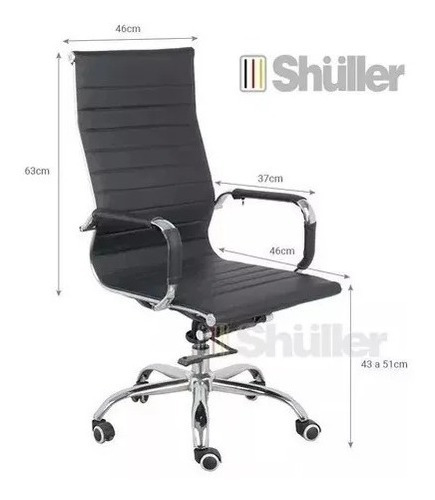 Imagen 4 de 6 de Silla De Escritorio Cg33 Shuller Tapizado Cuero Sintético
