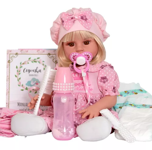 Boneca Bebê Reborn Realista Artesanal 100 % Silicone Menina - Casa