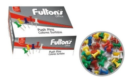 Punch Pin O Chinches - Caja 50 Un. Colores Surtidos Fultons