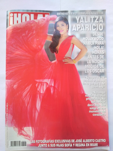 Revista Hola Yalitza Aparicio Desde Hollywood Feb/19 Hola!