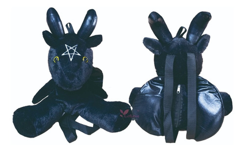 Mochila Peluche Baphomet Cabra Gotico Baby Baphy Felpa