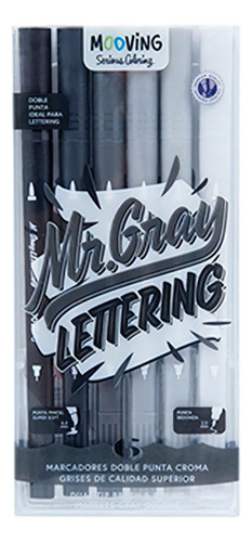 Mooving Coloring Mr Gray Doble Punta X 6 Unidades