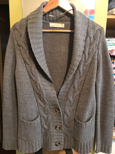 Saco Cardigan Sweater Zara Bolsillos Botones Talle S