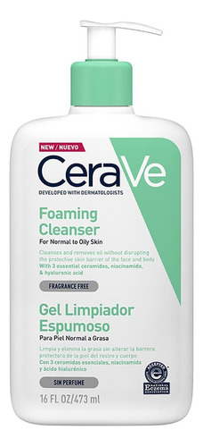 Gel Limpiador Espumoso Cerave Piel Mixta O Acné Grasa 473ml