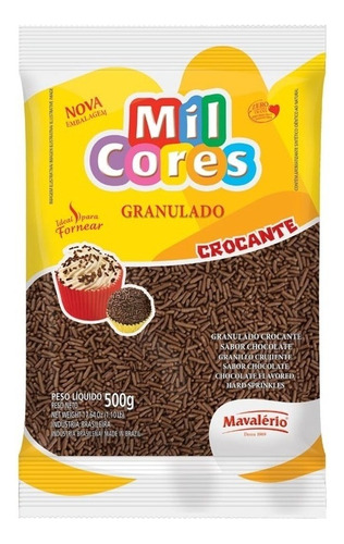 4 Pacotes Granulado Crocante Chocolate  500g Mavalério