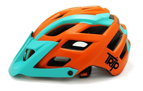 Casco Ciclismo Enduro Trip Neon L/xl Orange In-mold 250 Grs