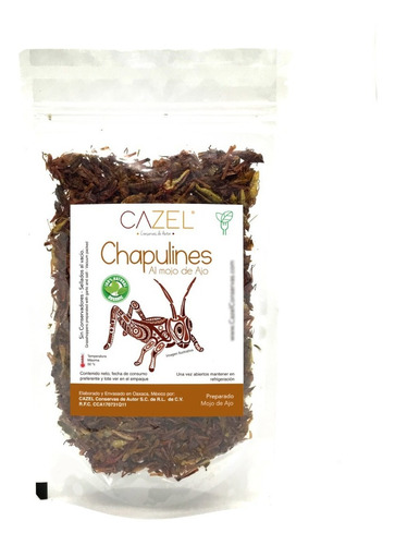 Chapulines Comestibles Oaxaca Sal Y Limón Al Vacío 100g Sabor Mojo De Ajo