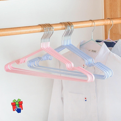 Pack X 20 Perchas Acero Forrado Goma Antideslizante 40cm