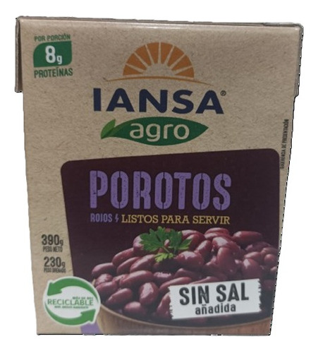 Porotos Rojos Iansa Agro 390g Caja