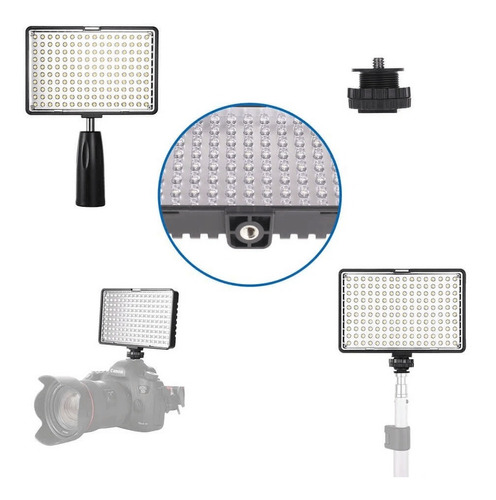 Iluminador Painel Led Tl-160 Vídeo Light Bateria E Carregado Cor da estrutura Preto Cor da luz Branco-neutro 110V/220V