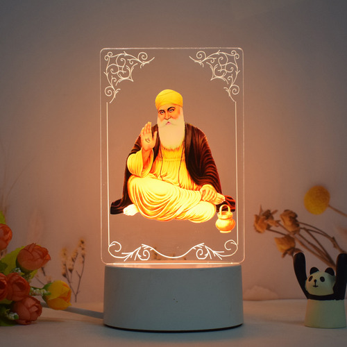 Templo De La Luz Nocturna En La India Estatua De Guru Nanak