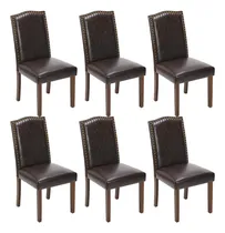 Comprar Juego De 6 Sillas De Comedor Tapizadas De Cuero Modernas