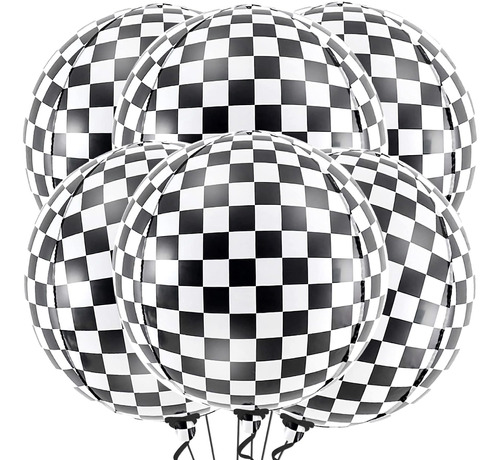 Globos Grandes Cuadros Blanco Y Negro De 22 Pulgadas  P...