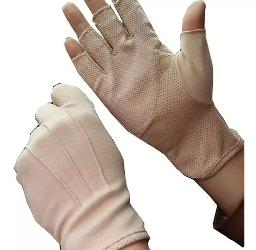 Guantes de cuero para hombre sin dedos, guantes de conducción de coches  cuero de cordero perforado, guantes sin dedos -  México