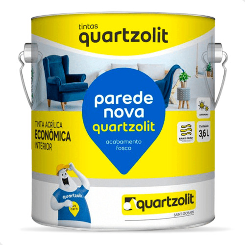 Tinta Acrílica Branco Neve Parede Nova Quartzolit Galão 3,6l