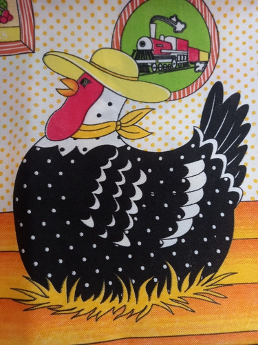 Toalha De Tecido P/fogão 5 Ou 6 Bocas C/desenho De Galinha