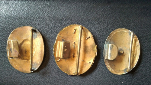 Imagen 2 de 2 de Antiguas Hebilla Escudo Nacional Bronce Ejercito Militar C/u