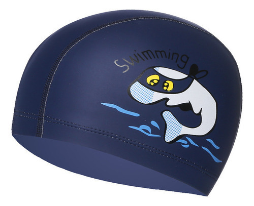 Hero Band touca de natação infantil profissional impermeável cor azul escuro golfinho