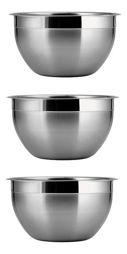 Pack X3 Bowl Acero Inoxidable Menaje Ensaladeras Bowl 26cm