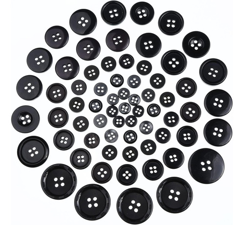 Botones Negros Para Manualidadas, Varios Tamamosos, 1600 Uni