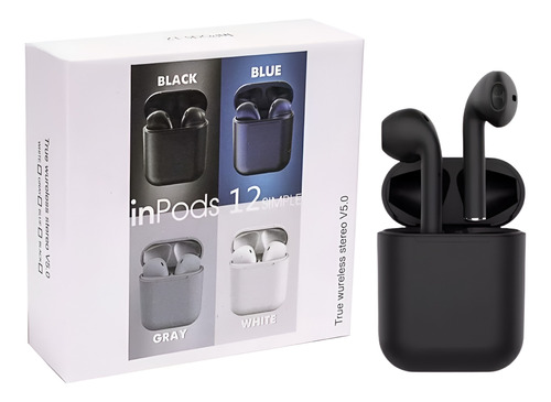 Audífonos In-ear Inalámbricos Bluetooth I12 Negro