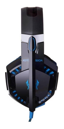Imagen 3 de 3 de Audífonos gamer Kotion G2000 negro y azul con luz LED